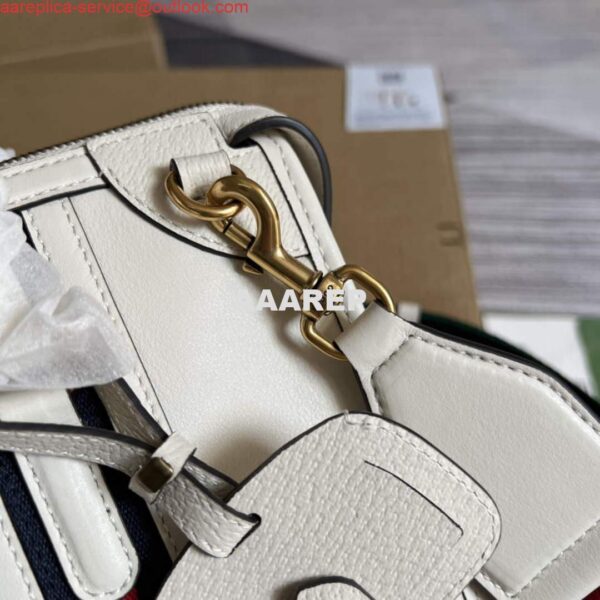 Replica Gucci 715772 Small top handle bag with Double G White 7