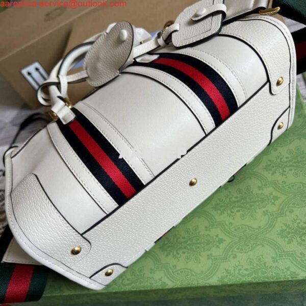 Replica Gucci 715772 Small top handle bag with Double G White 8