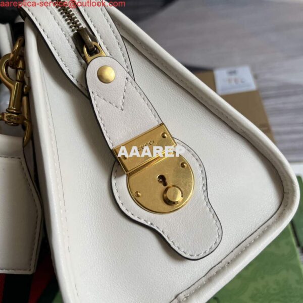 Replica Gucci 715772 Small top handle bag with Double G White 9