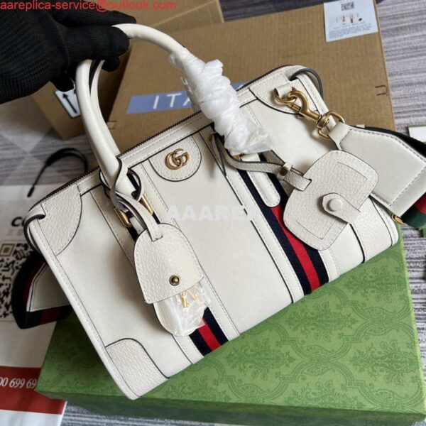 Replica Gucci 715772 Small top handle bag with Double G White 5