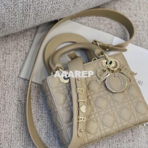 Replica Dior Lady Dior My ABCdior Lambskin Bag with Tonal Enamel Charm 2