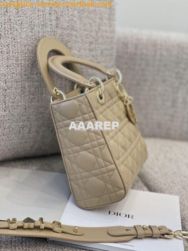 Replica Dior Lady Dior My ABCdior Lambskin Bag with Tonal Enamel Charm 6