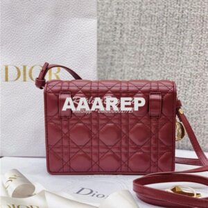 Replica Dior Lady Dior Pouch Lambskin Cannage S0855 Burgundy 2