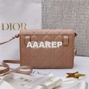 Replica Dior Lady Dior Pouch Lambskin Cannage S0855 Nude 2