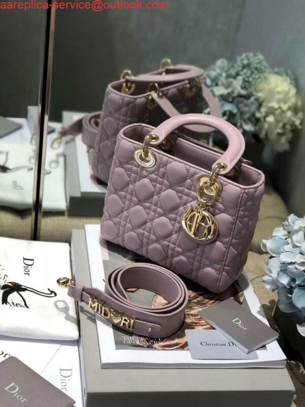 Replica Dior Small Lady My ABCDior Bag Lambskin M0538 Light Purple