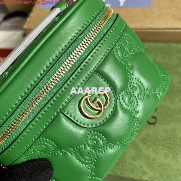 Replica Gucci 723770 GG Matelassé Top Handle Mini Bag Green 6