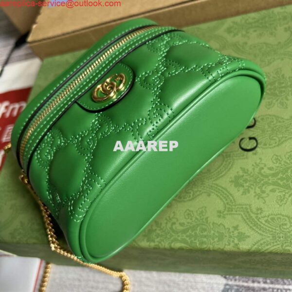 Replica Gucci 723770 GG Matelassé Top Handle Mini Bag Green 8