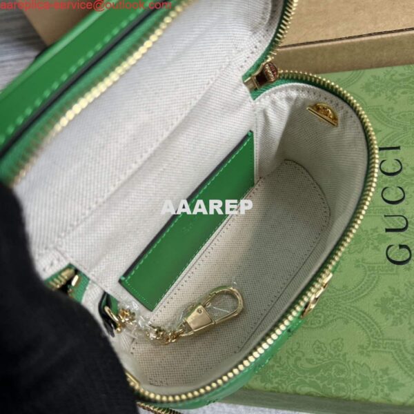 Replica Gucci 723770 GG Matelassé Top Handle Mini Bag Green 9