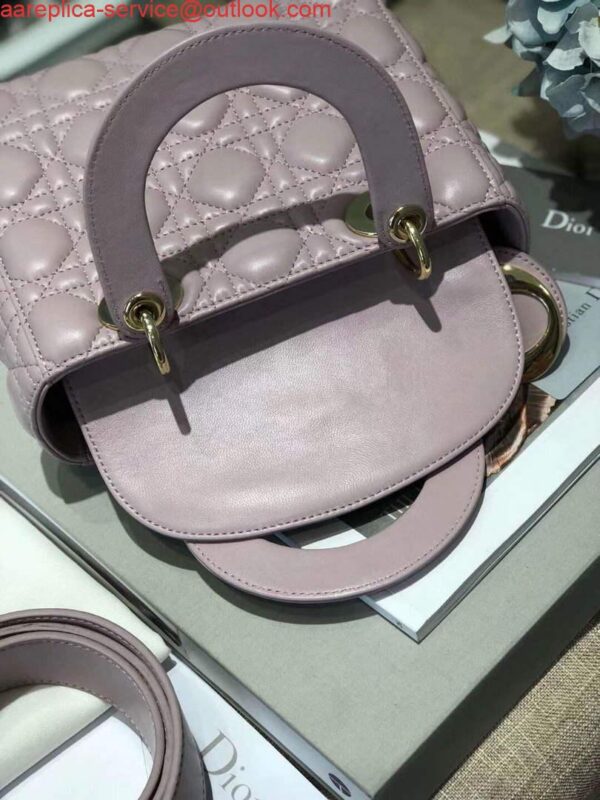 Replica Dior Small Lady My ABCDior Bag Lambskin M0538 Light Purple 5