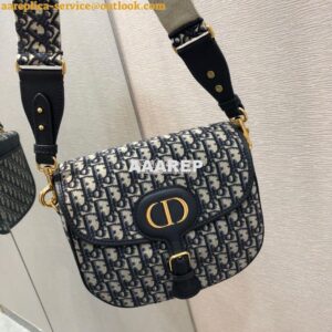 Replica Dior Large Bobby Bag Blue Oblique Jacquard Canvas M9320U