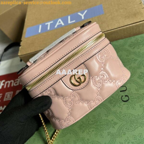 Replica Gucci 723770 GG Matelassé Top Handle Mini Bag Light Pink 5