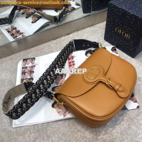 Replica Dior Large Bobby Bag Camel Box Calfskin M9320U 7