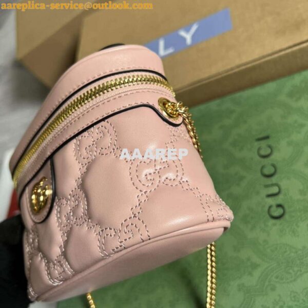 Replica Gucci 723770 GG Matelassé Top Handle Mini Bag Light Pink 8