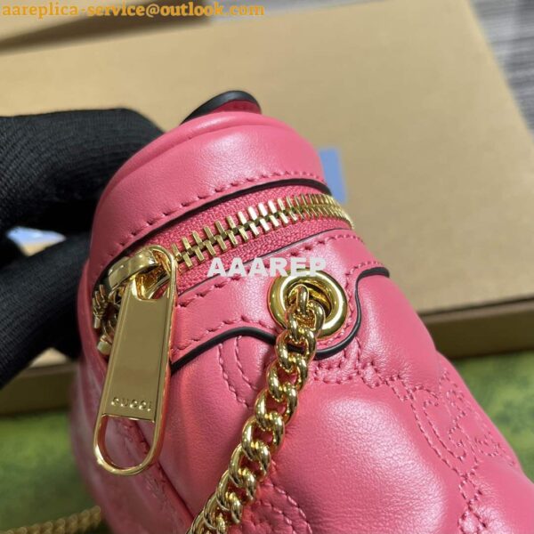 Replica Gucci 723770 GG Matelassé Top Handle Mini Bag Pink 5