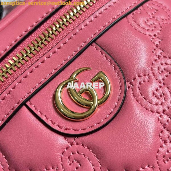 Replica Gucci 723770 GG Matelassé Top Handle Mini Bag Pink 7