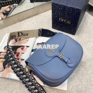 Replica Dior Large Bobby Bag Denim Blue Box Calfskin M9320U 2