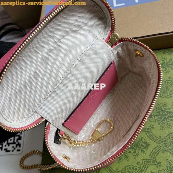 Replica Gucci 723770 GG Matelassé Top Handle Mini Bag Pink 9