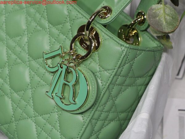 Replica Dior Small Lady My ABCDior Bag Lambskin M0538 logo green