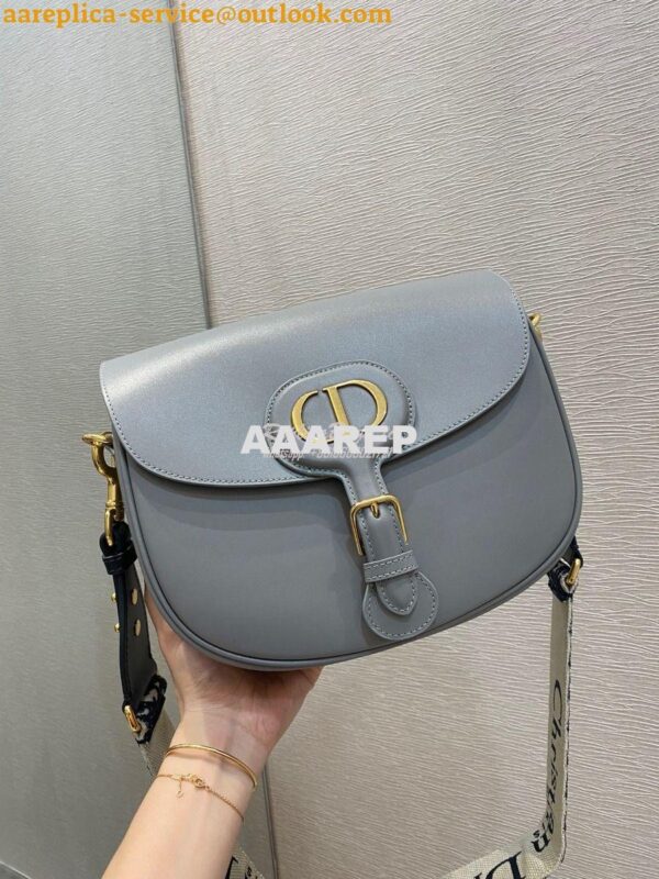 Replica Dior Large Bobby Bag Grey Box Calfskin M9320U 4