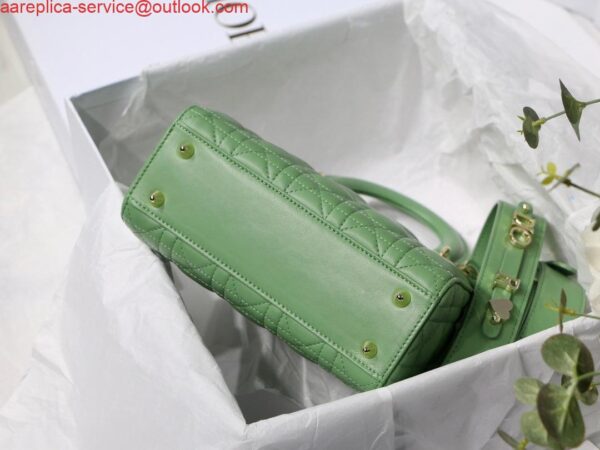 Replica Dior Small Lady My ABCDior Bag Lambskin M0538 logo green 7