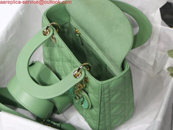 Replica Dior Small Lady My ABCDior Bag Lambskin M0538 logo green 10