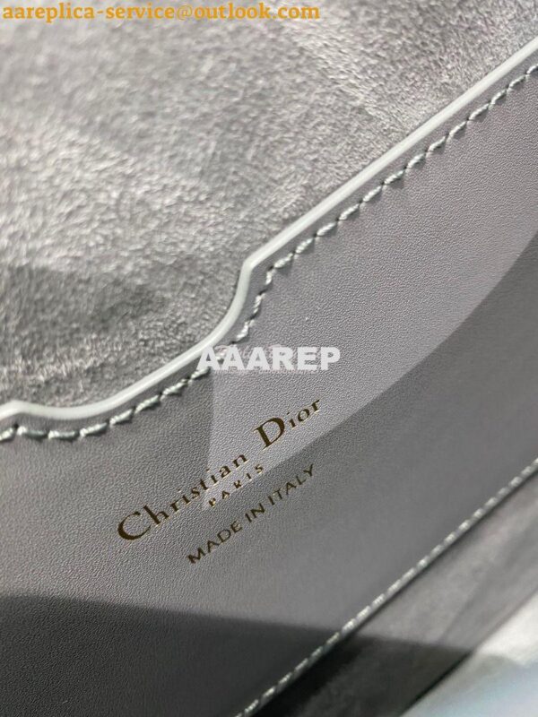 Replica Dior Large Bobby Bag Grey Box Calfskin M9320U 12