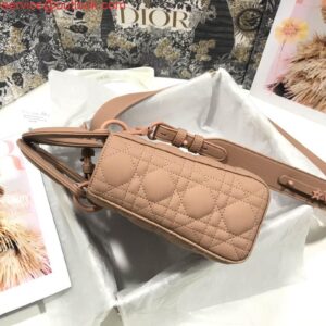 Replica Dior Small Lady My ABCDior Bag Lambskin M0538 logo pink 2