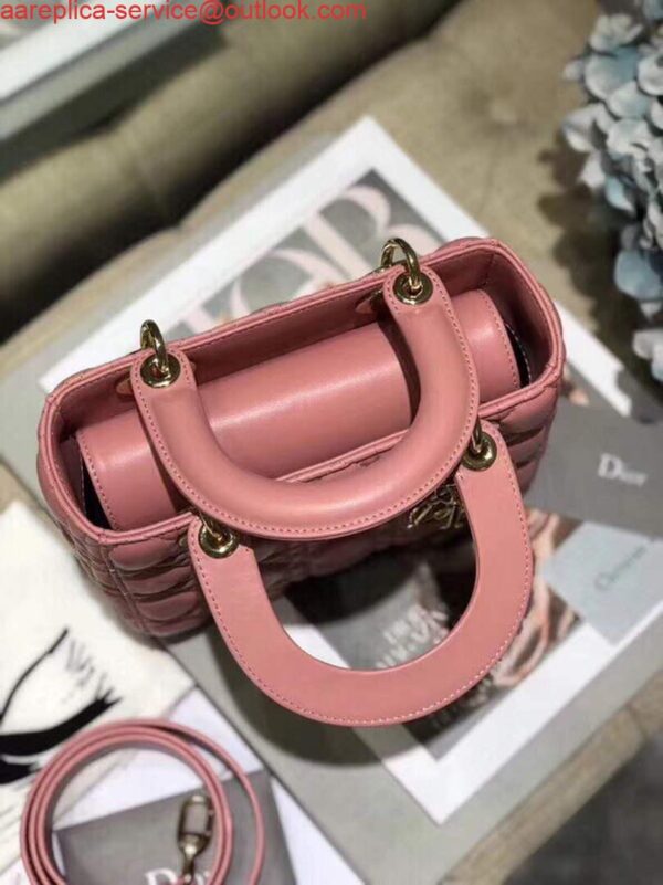 Replica Dior Small Lady My ABCDior Bag Lambskin M0538 Pink 4