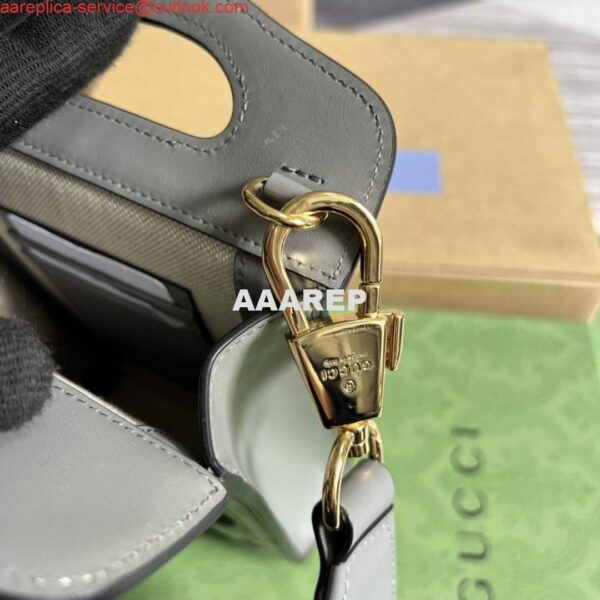 Replica Gucci 723776 GG Matelassé Top Handle Mini Bag Grey 8