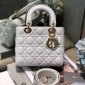 Replica Dior Small Lady My ABCDior Bag Lambskin M0538 White 2