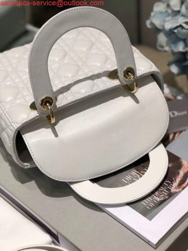 Replica Dior Small Lady My ABCDior Bag Lambskin M0538 White 9