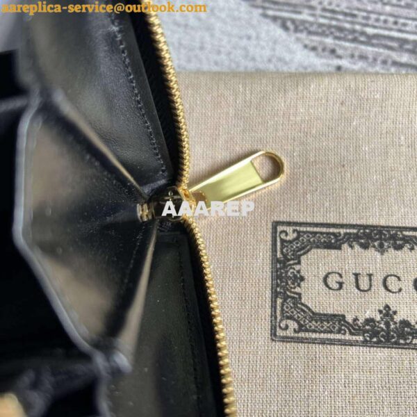 Replica Gucci 723784 GG Matelassé Zip-Around Wallet Black 9