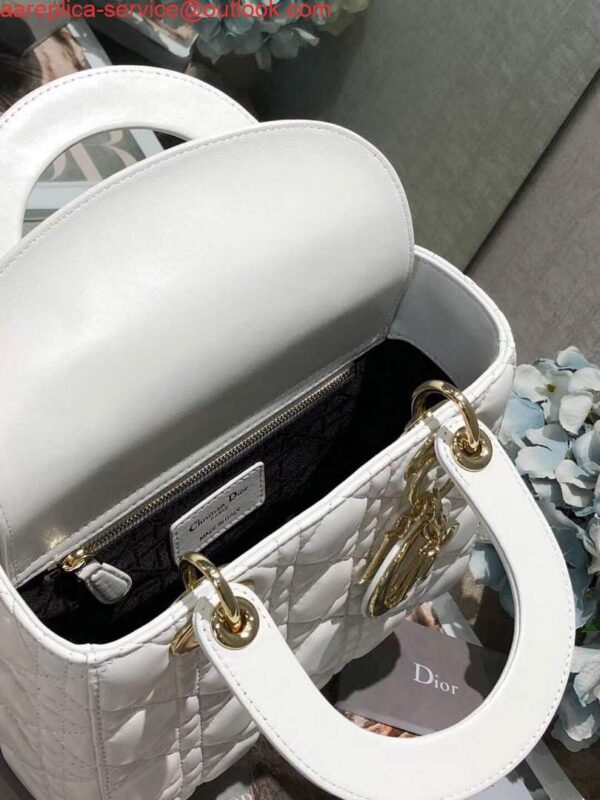 Replica Dior Small Lady My ABCDior Bag Lambskin M0538 White 10