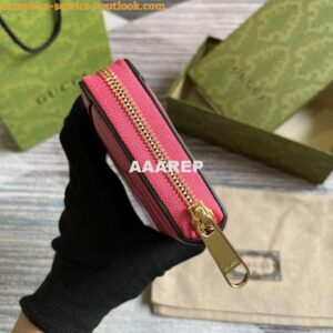 Replica Gucci 723784 GG Matelassé Zip-Around Wallet Rose pink 2