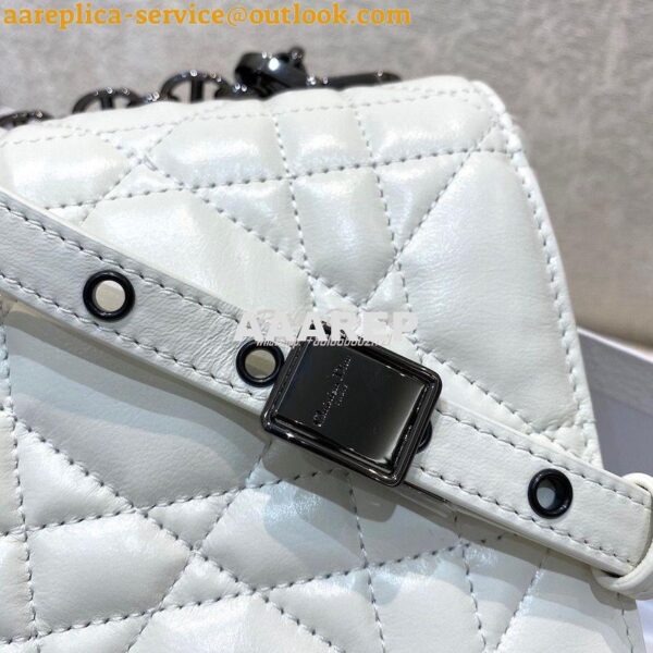 Replica Dior Large Caro Bag Latte Quilted Macrocannage Calfskin with R 5