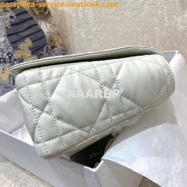 Replica Dior Large Caro Bag Latte Quilted Macrocannage Calfskin with R 7