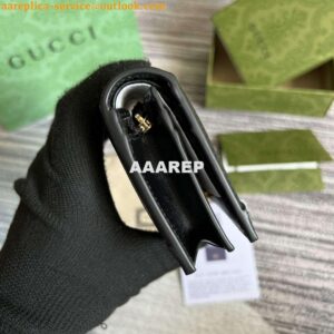 Replica Gucci 723786 GG Matelassé Card Case Wallet Black 2