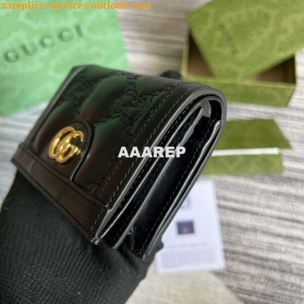 Replica Gucci 723786 GG Matelassé Card Case Wallet Black 6