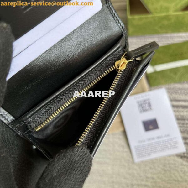 Replica Gucci 723786 GG Matelassé Card Case Wallet Black 9