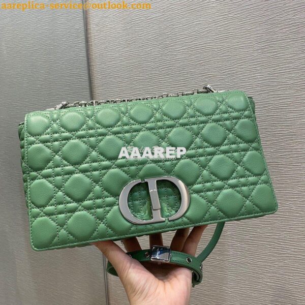 Replica Dior Large Caro Bag Soft Cannage Calfskin M9243 Avocado Green 3