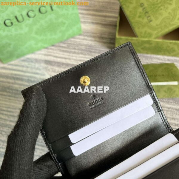 Replica Gucci 723786 GG Matelassé Card Case Wallet Black 10