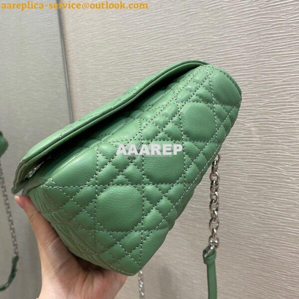 Replica Dior Large Caro Bag Soft Cannage Calfskin M9243 Avocado Green 4