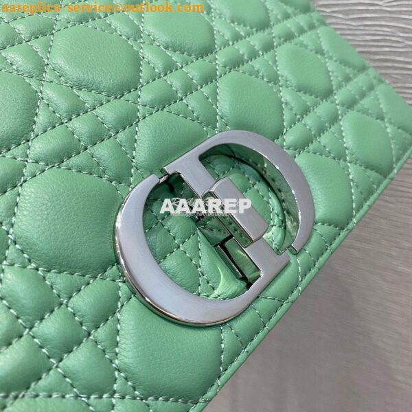 Replica Dior Large Caro Bag Soft Cannage Calfskin M9243 Avocado Green 5