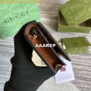 Replica Gucci 723786 GG Matelassé Card Case Wallet Brown 2