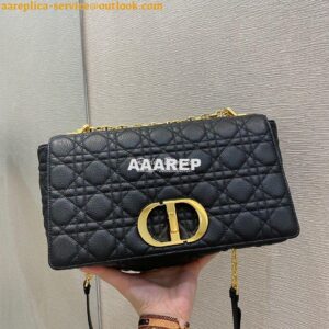 Replica Dior Large Caro Bag Soft Cannage Calfskin M9243 Black 2