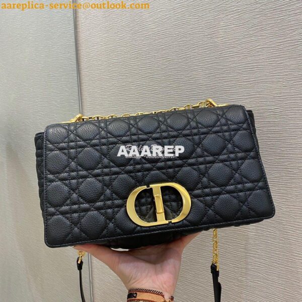 Replica Dior Large Caro Bag Soft Cannage Calfskin M9243 Black 4