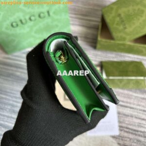 Replica Gucci 723786 GG Matelassé Card Case Wallet Green 2