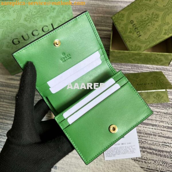 Replica Gucci 723786 GG Matelassé Card Case Wallet Green 8