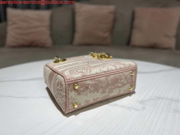 Replica Dior M0500 MINI Lady D-LITE Bag Pink Toile de Jouy Embroidery 8