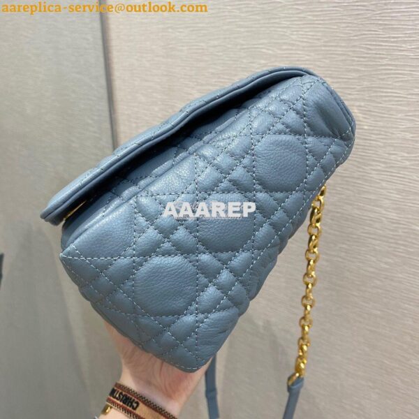 Replica Dior Large Caro Bag Soft Cannage Calfskin M9243 Cloud Blue 6